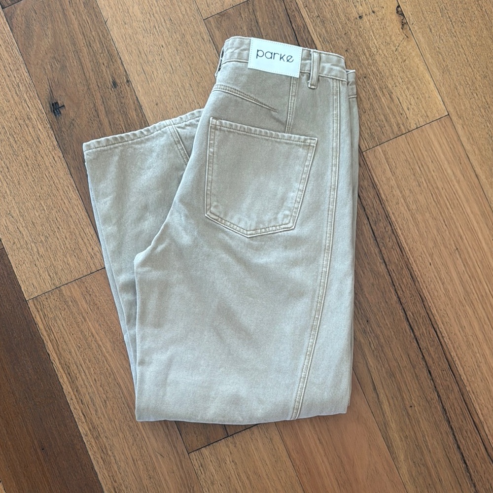 Parke Women's Tan Horseshoe Jeans